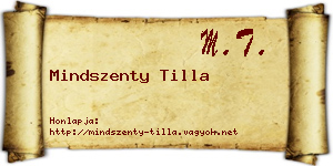 Mindszenty Tilla névjegykártya